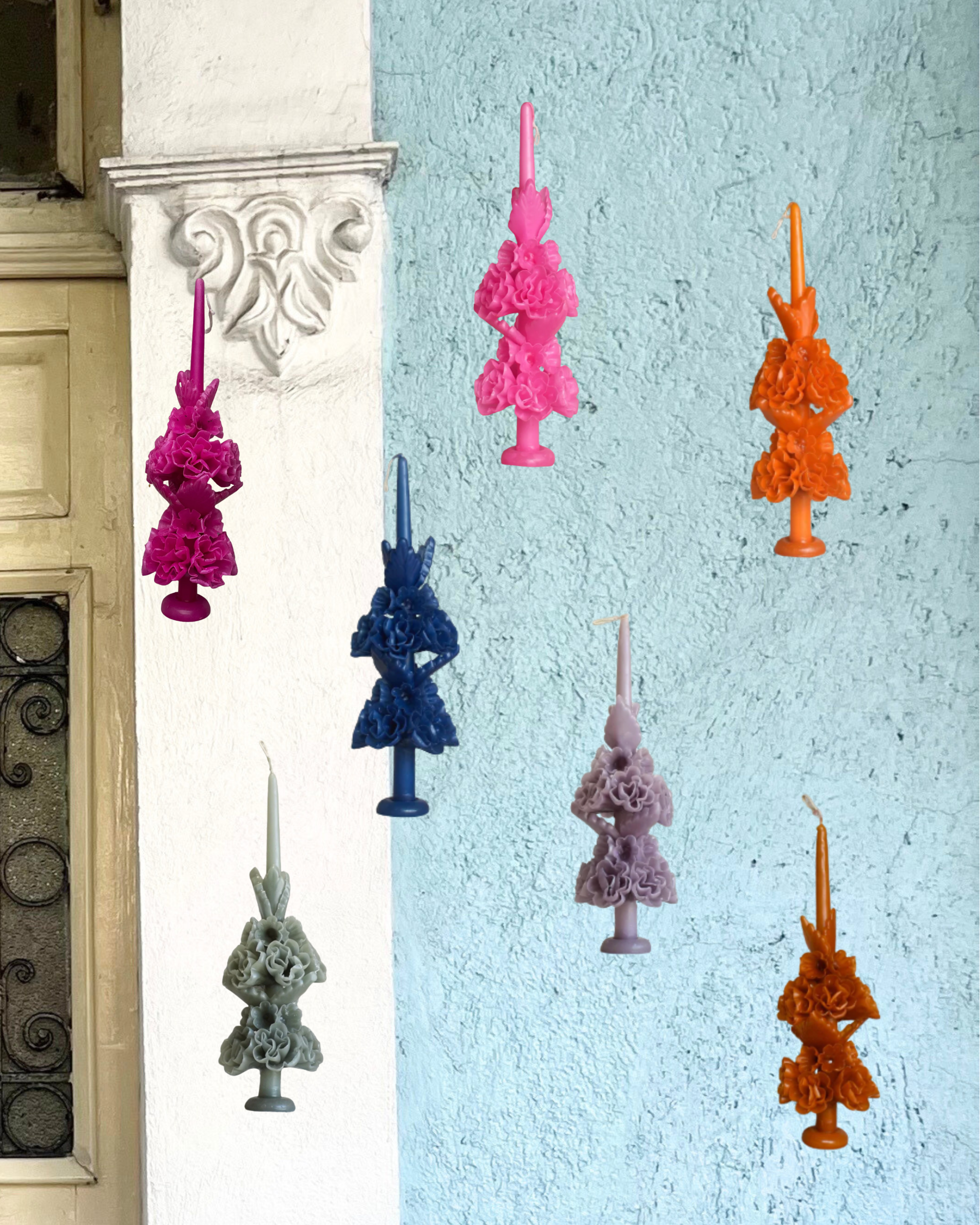 Oaxacan Floral Taper Candles