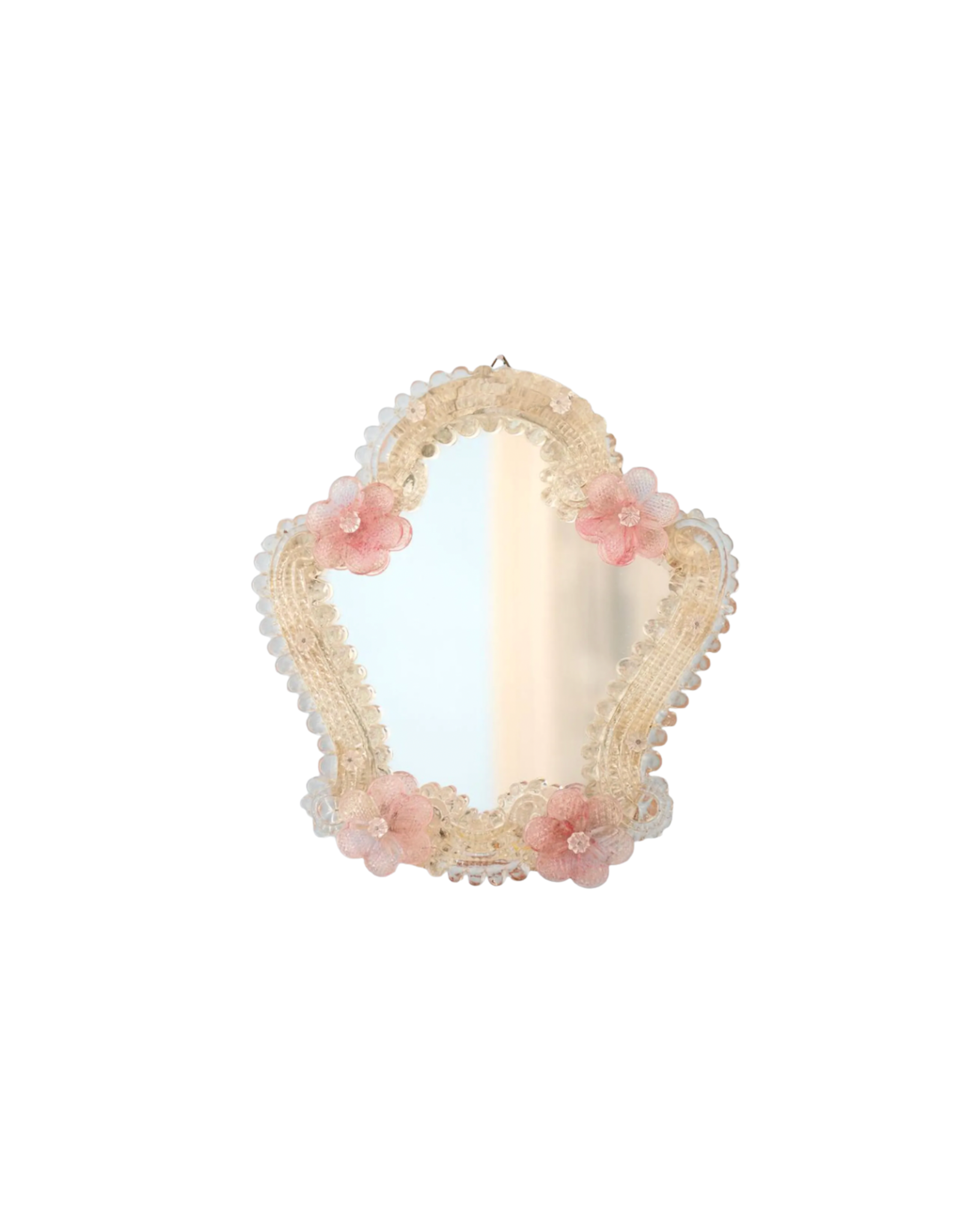 Vintage Pink Murano Glass Wall Mirror
