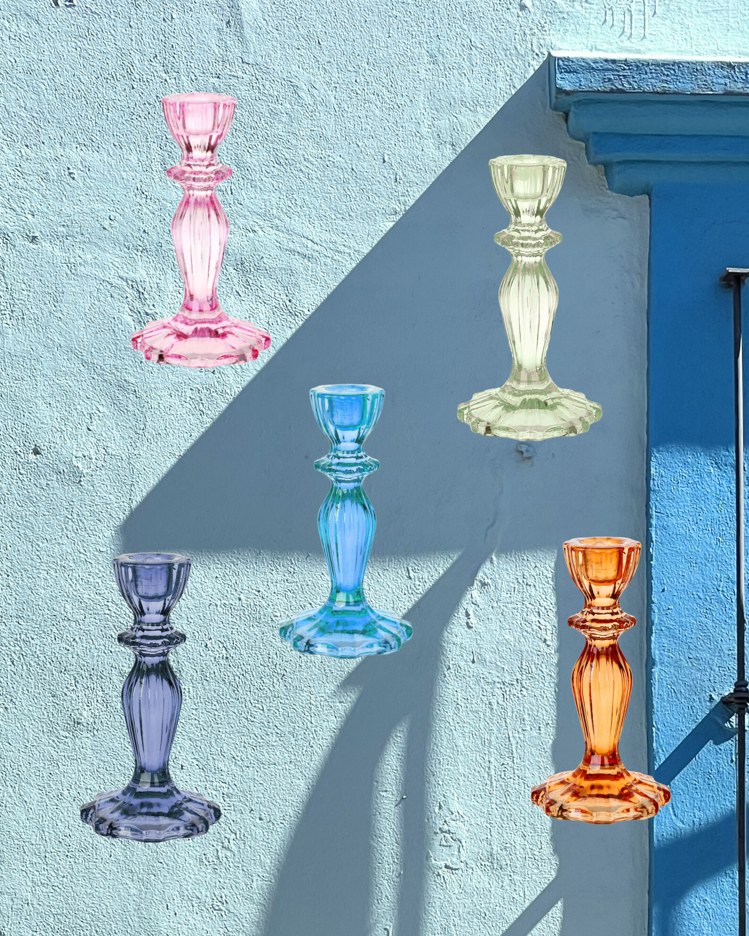 UK Glass Candlestick Holders