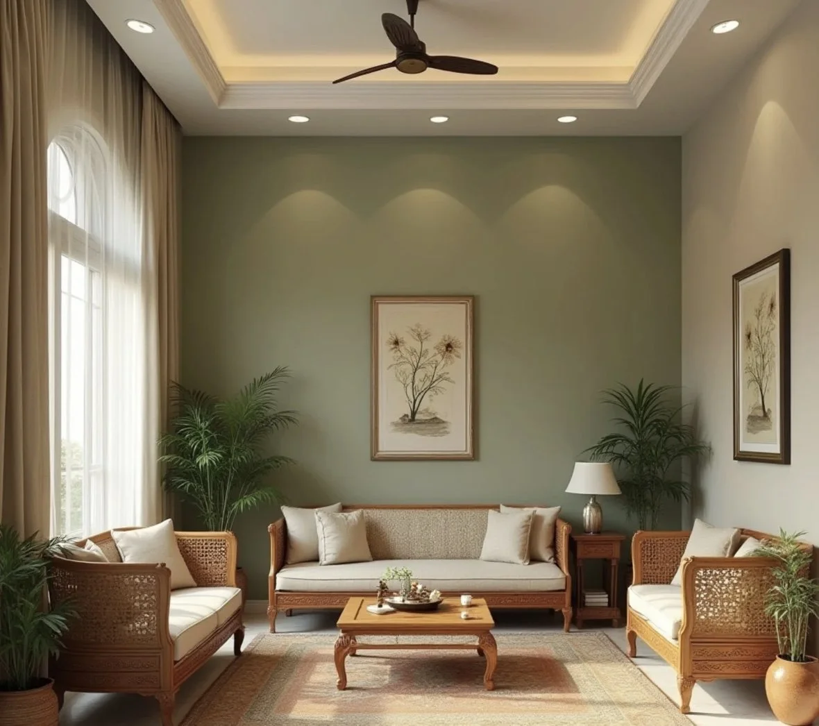 Denver home interior living room during a buyer property tour