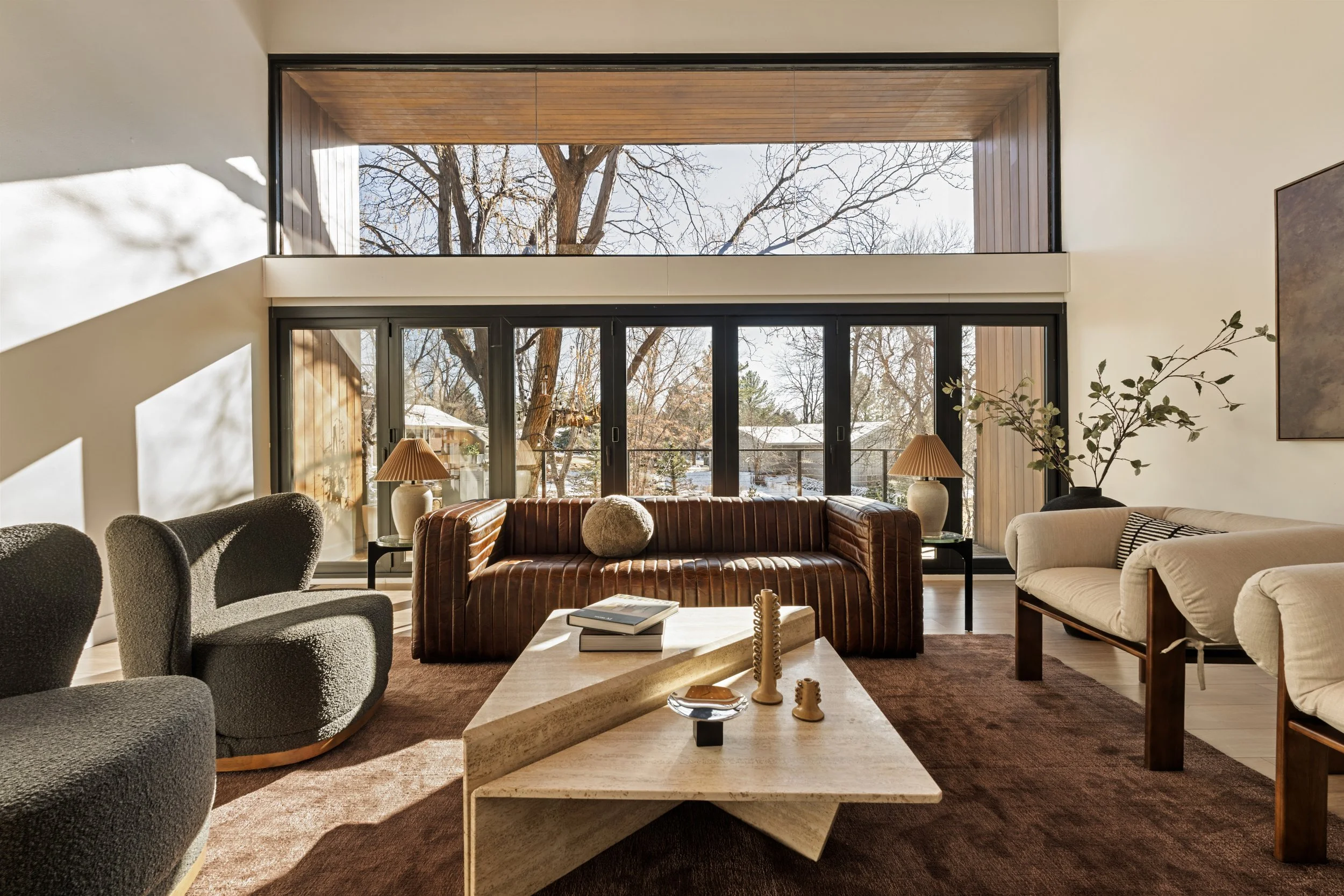 Professionally presented Denver living room staged to maximize home value before sale.