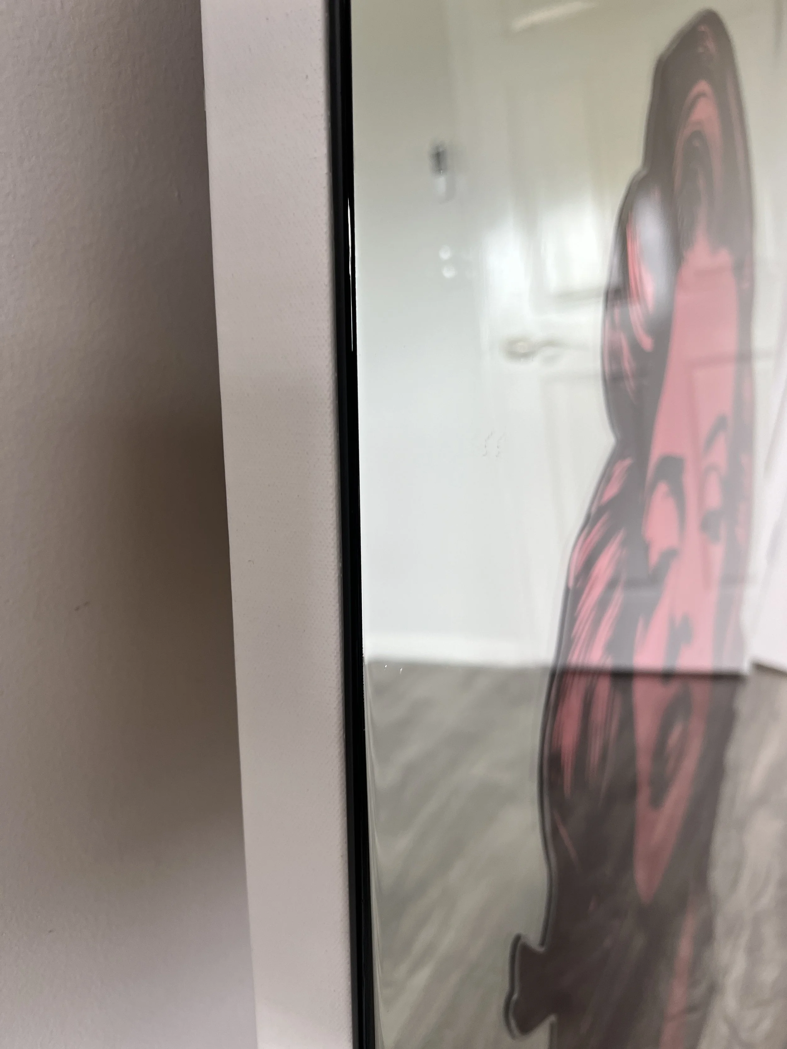 Stained glass paint, acrylic and epoxy resin on mirror. Mounted to canvas. 3 x 4 ft.