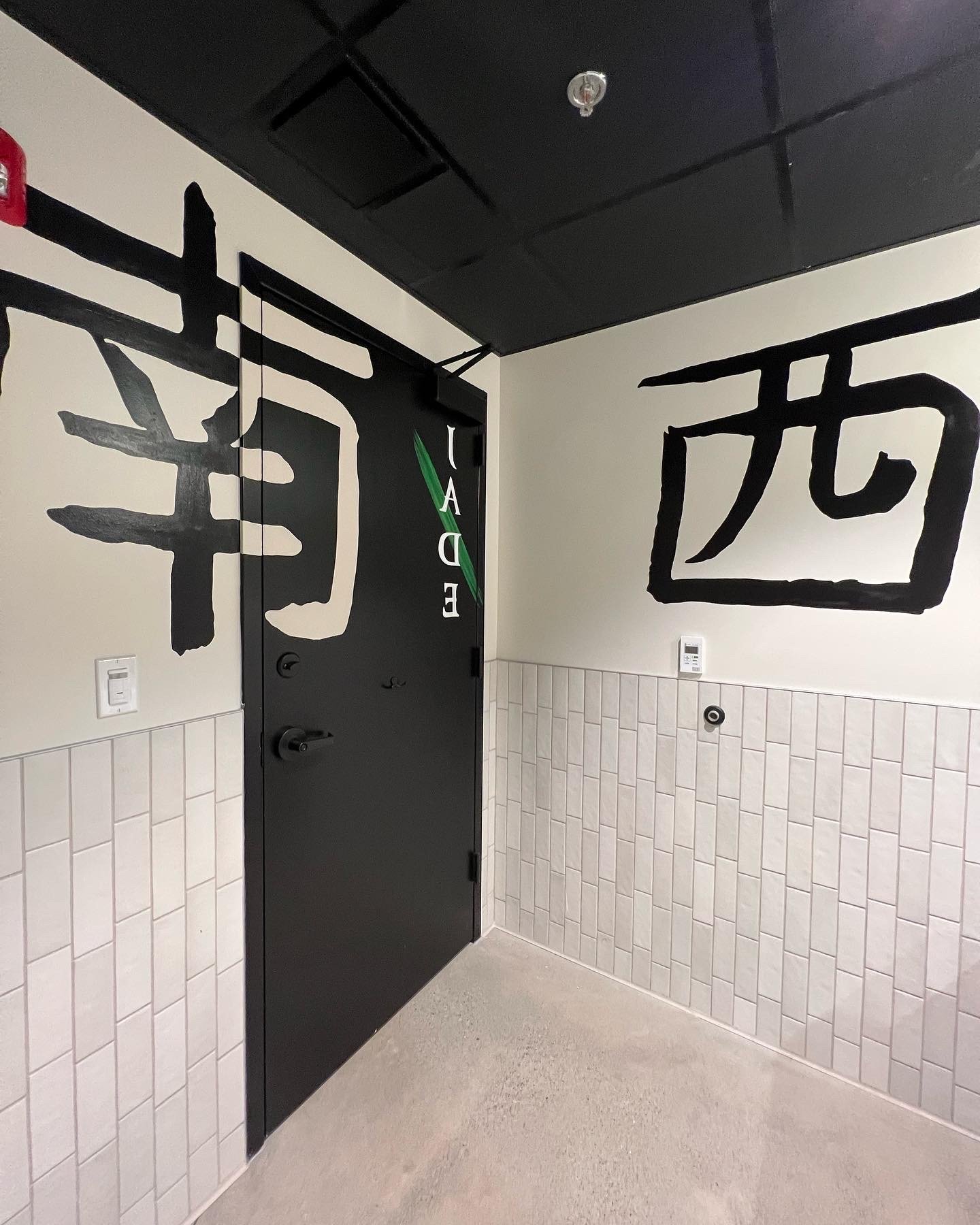 Multi-Space Installation featuring custom murals, large-scale plexiglass artworks and resin-coated oil paintings. The project integrated spray paint, acrylic, oil, gold leaf and resin across dining bars, private spaces and restrooms.