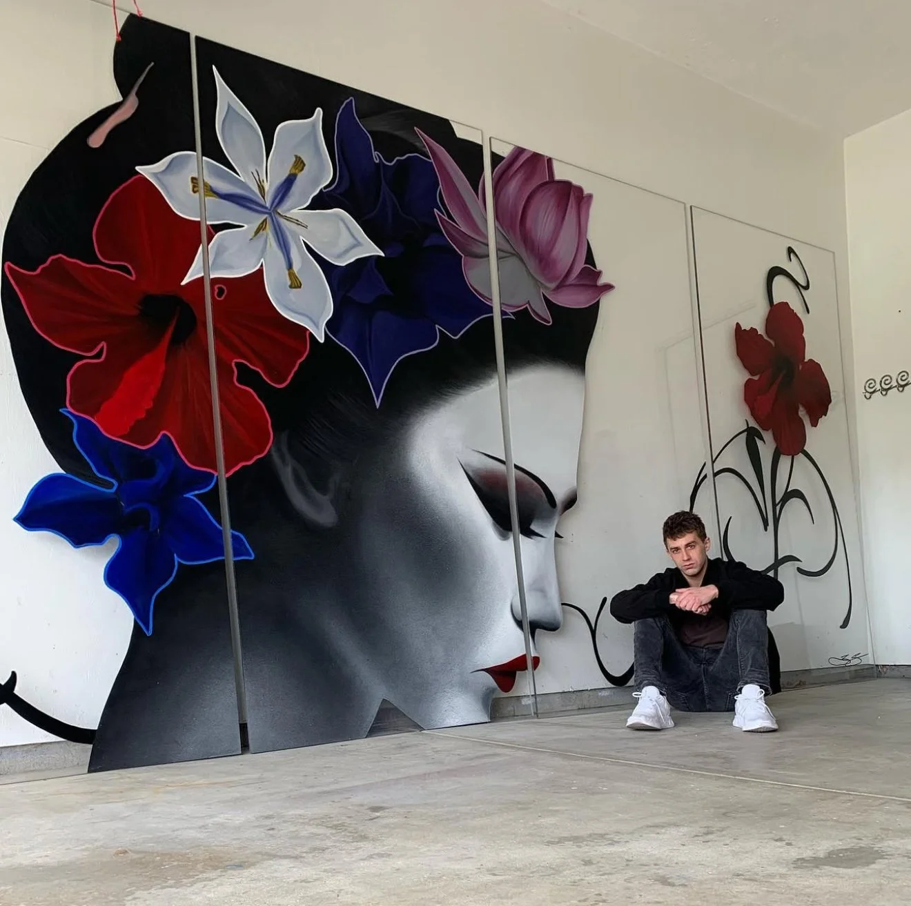 Multi-Space Installation featuring custom murals, large-scale plexiglass artworks and resin-coated oil paintings. The project integrated spray paint, acrylic, oil, gold leaf and resin across dining bars, private spaces and restrooms.