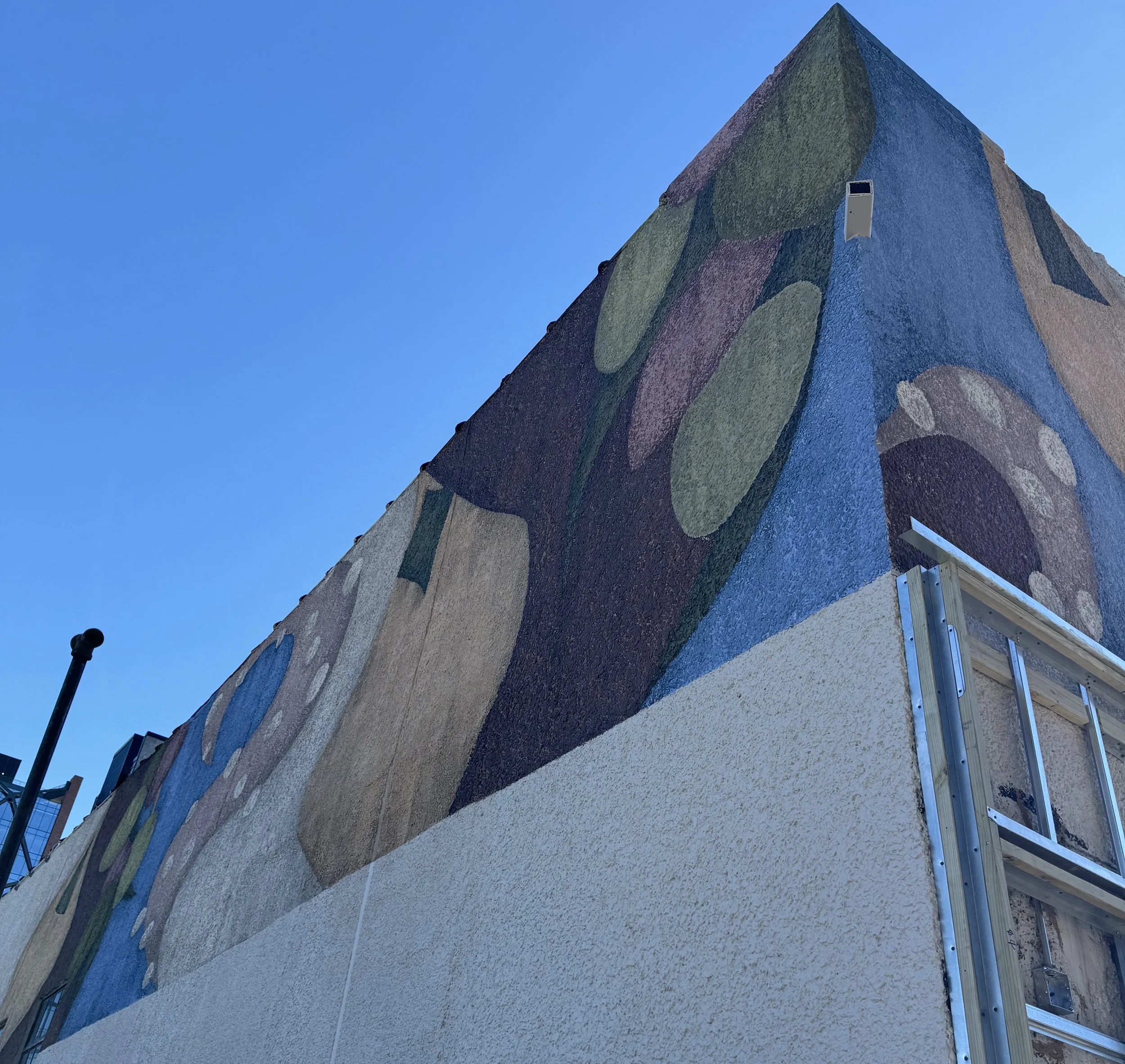 1,100 sq ft exterior mural commissioned by SPB Hospitality for Amada, Iron Chef José Garces' second restaurant location. The work features a distressed, abstract composition inspired by the Andalusian regions of Spain.
