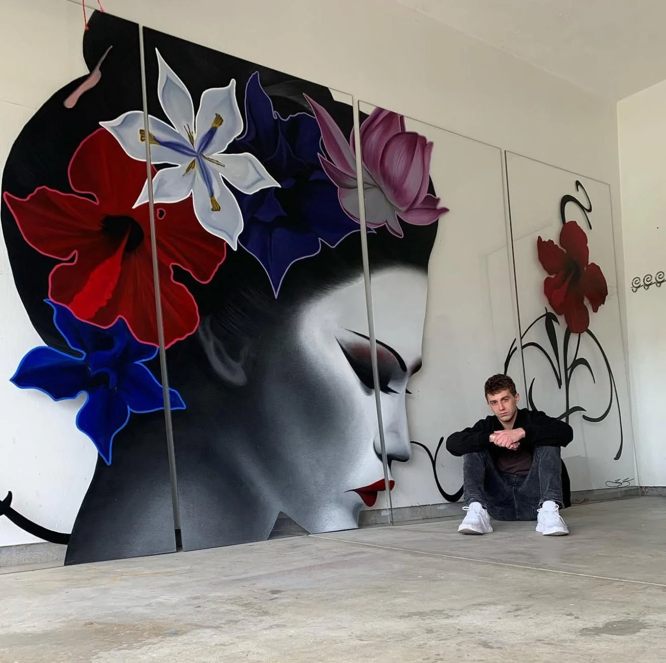 Multi-Space Installation featuring custom murals, large-scale plexiglass artworks and resin-coated oil paintings. The project integrated spray paint, acrylic, oil, gold leaf and resin across dining bars, private spaces and restrooms.