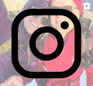 Instagram icon with image of Kara and Jon backpacking