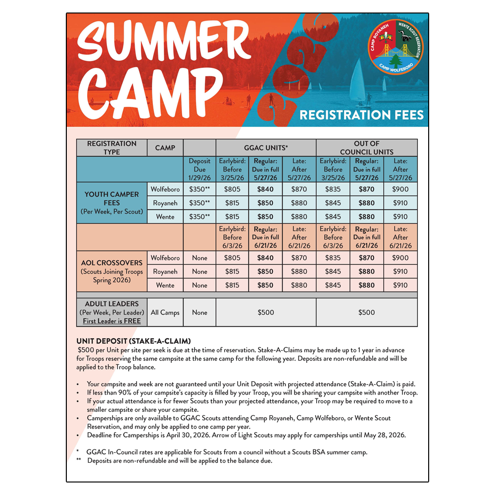Summer Camp 2026 Pricing Flyer