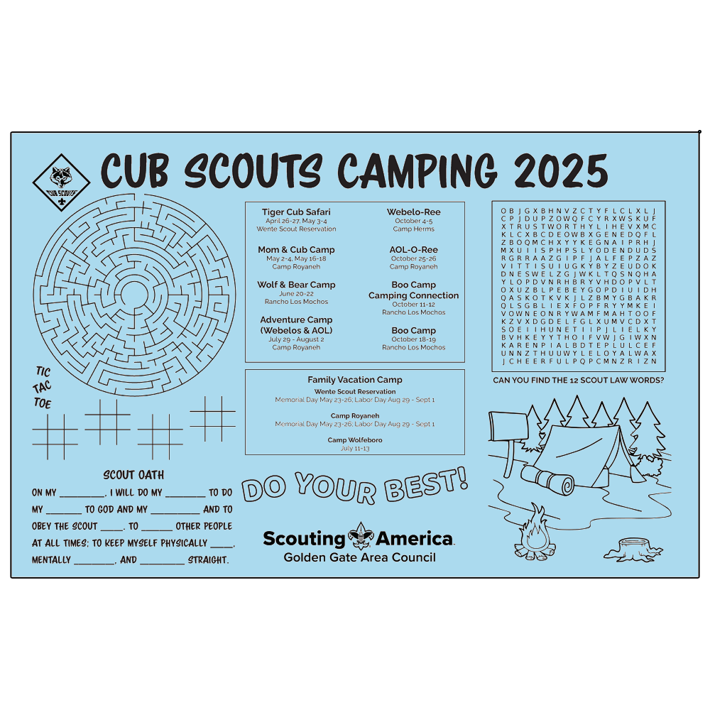 Cub Scouts Promotional Placemat