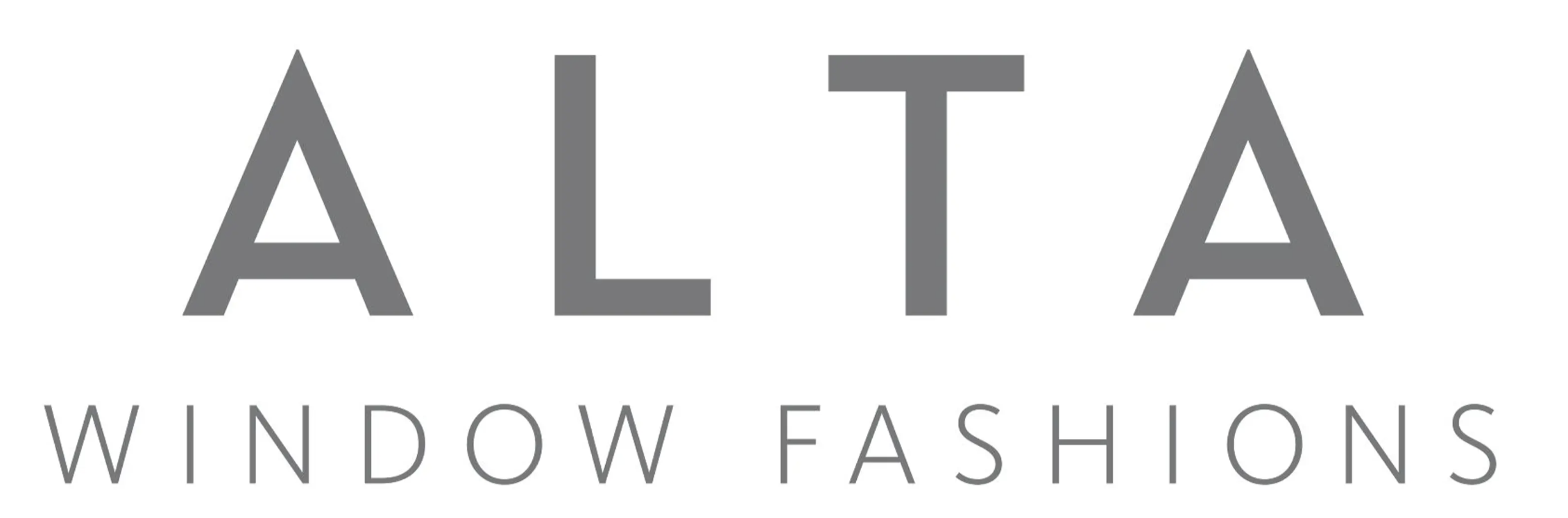 Logo for ALTA Window Fashions with stylized gray text on a white background.