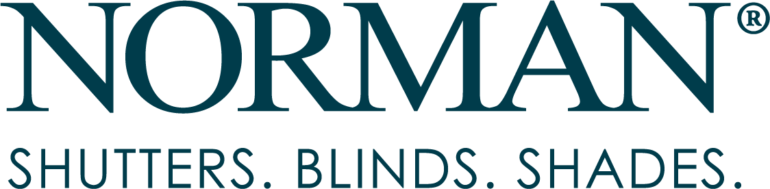 Logo for NORMAN with the words 'SHUTTERS. BLINDS. SHADES.' underneath.