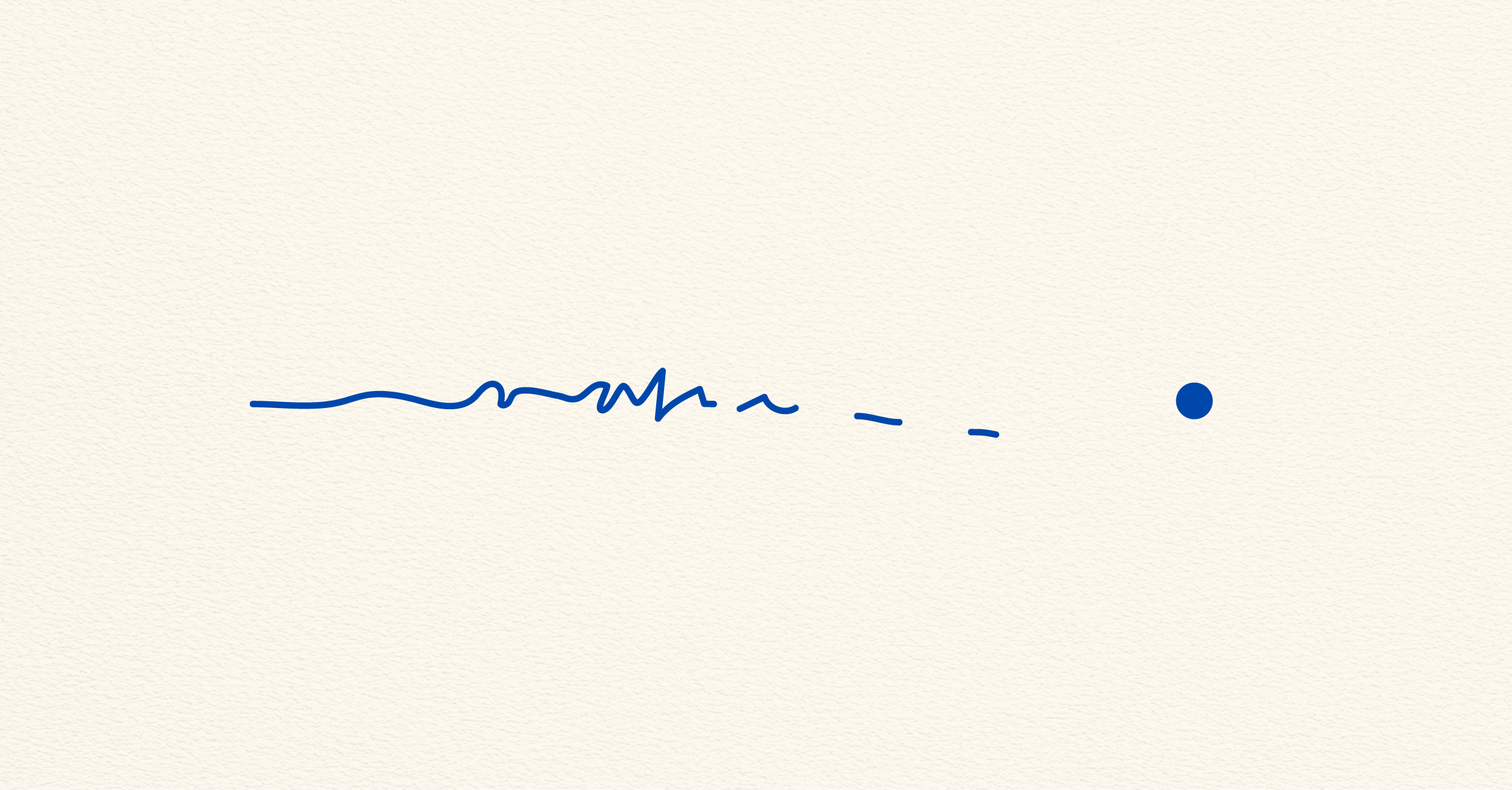 Abstract blue line becoming unstable and fragmented before reaching a blue dot, representing difficulty starting a task.