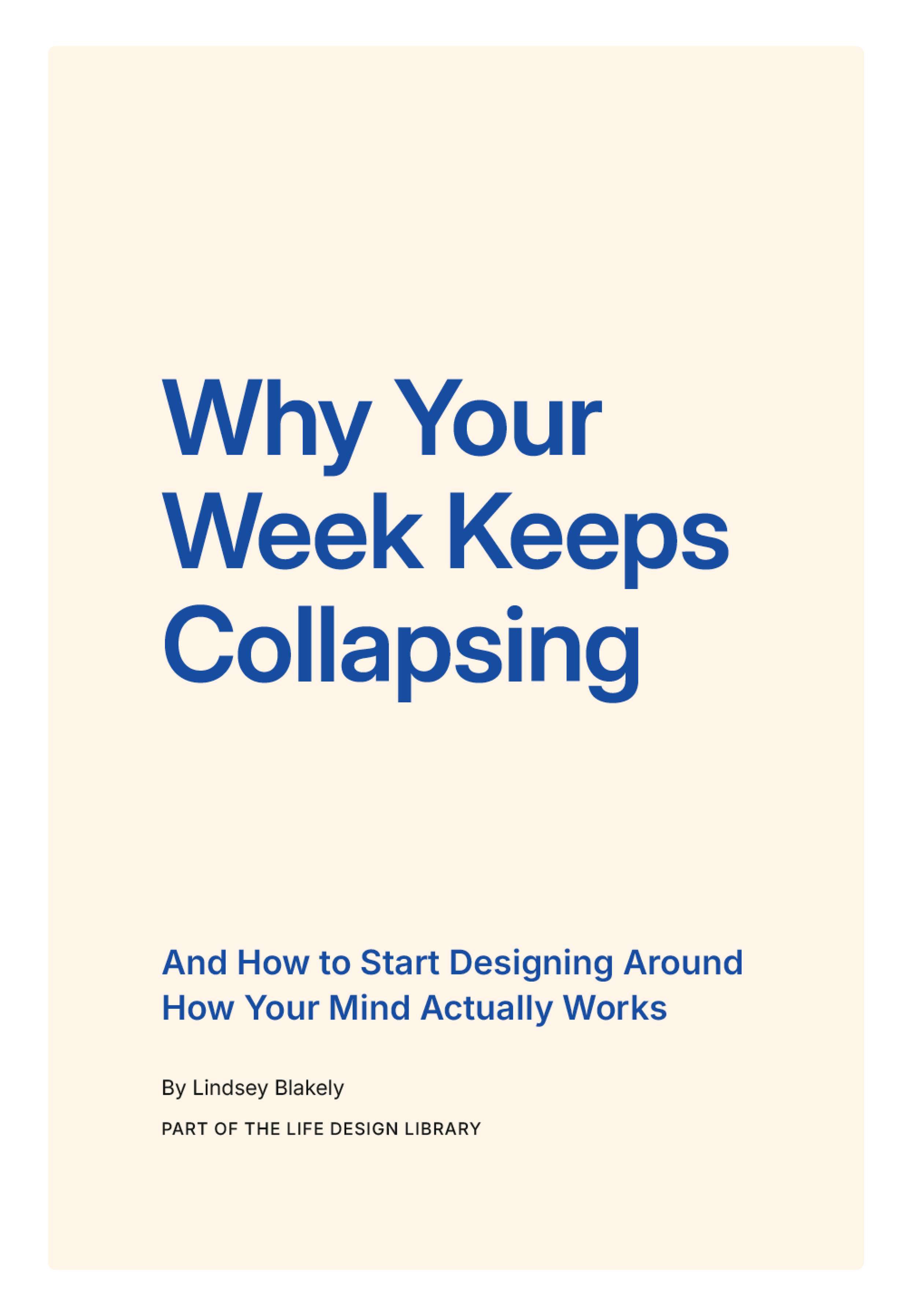 Why Your Week Keeps Collapsing Guide Cover