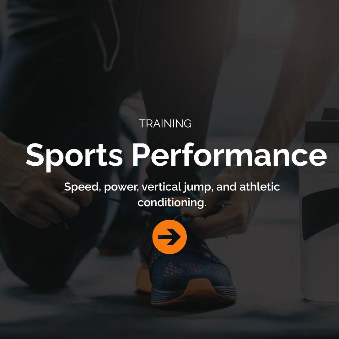 Close-up of a person tying shoelaces on a running shoe, with a speaker nearby, promoting sports performance training.