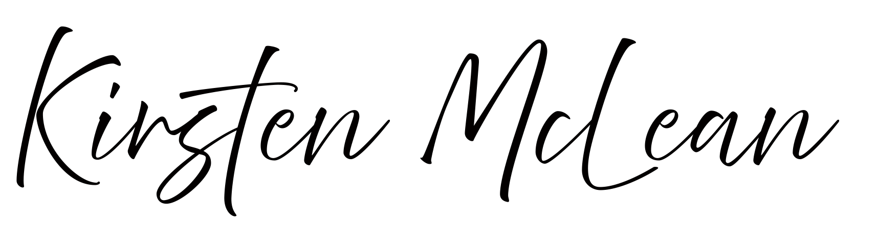 The image features a black background with the text 'Kristen Mclean' written in a cursive font in the foreground.