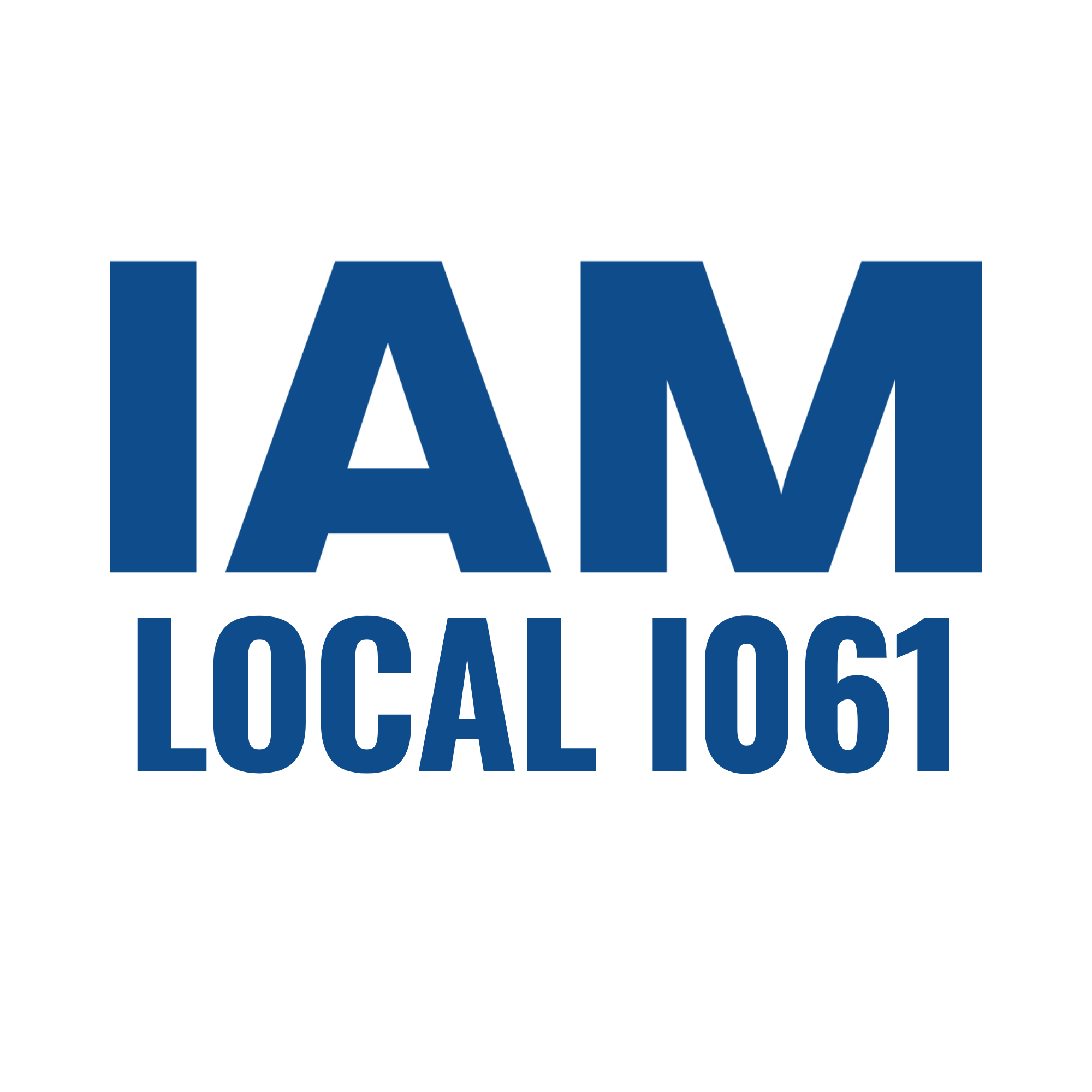 Blue text on black background reading 'I AM LOCAL 1061'.