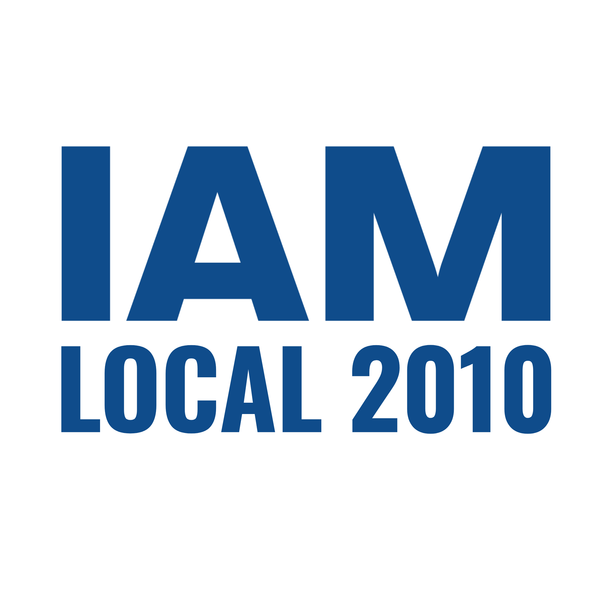 Blue text on black background reading "I AM LOCAL 2010".