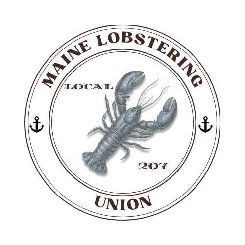 Logo featuring a lobster in the center with the words 'Maine Lobstering Union,' the year 2017, and anchors on either side.
