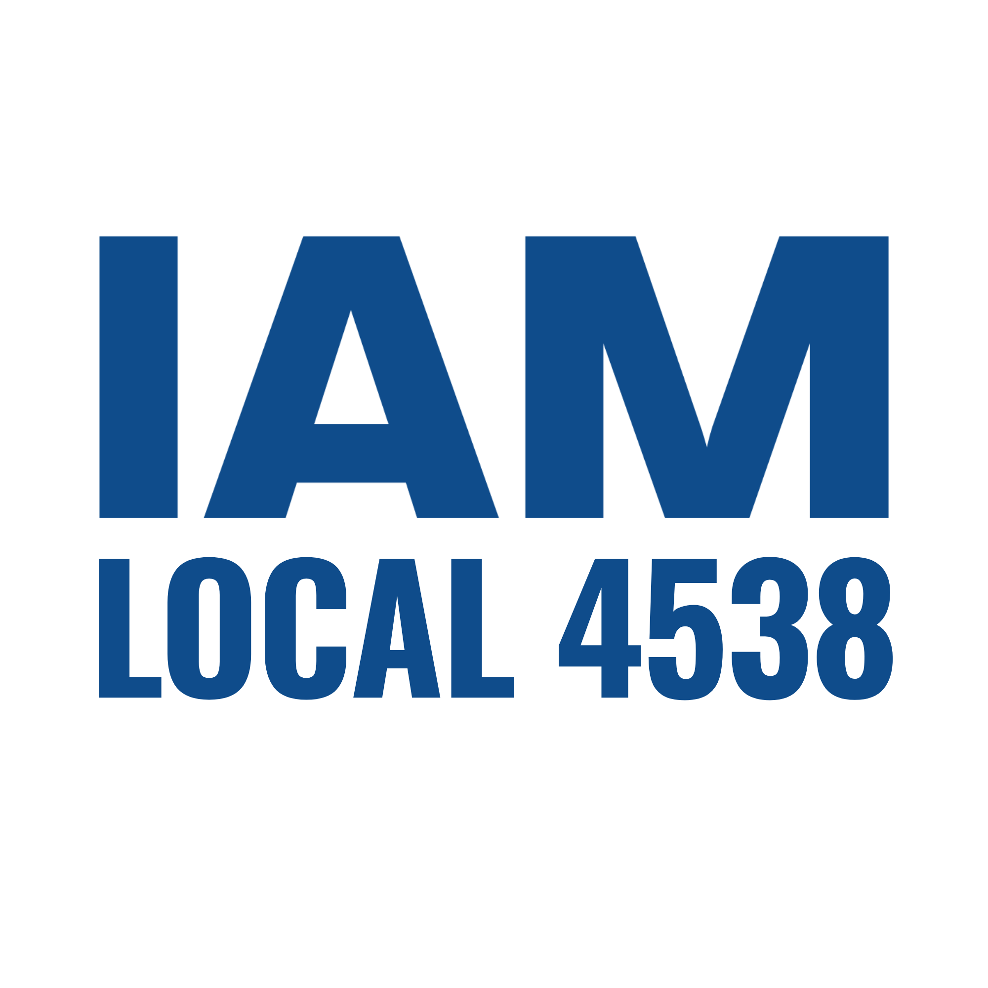 Blue text on black background reading "I AM LOCAL 4538".