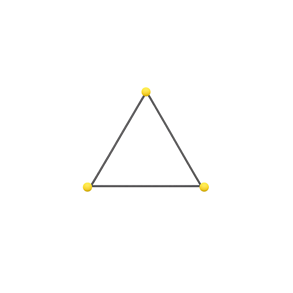 Ett geometriskt diagram som visar en tetrahedron, en pyramid med fyra triangulära sidor och en kvadratisk bas, med beteckningar för olika vinklar och sidor.