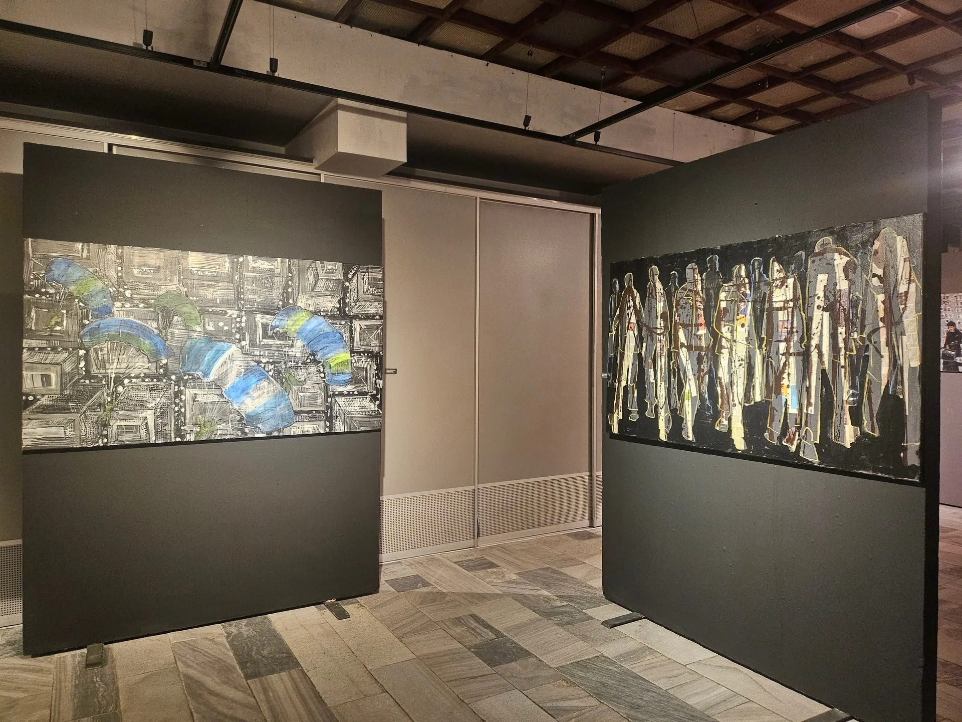 Two abstract mixed media arts exploring the passage of time through a contemplative composition