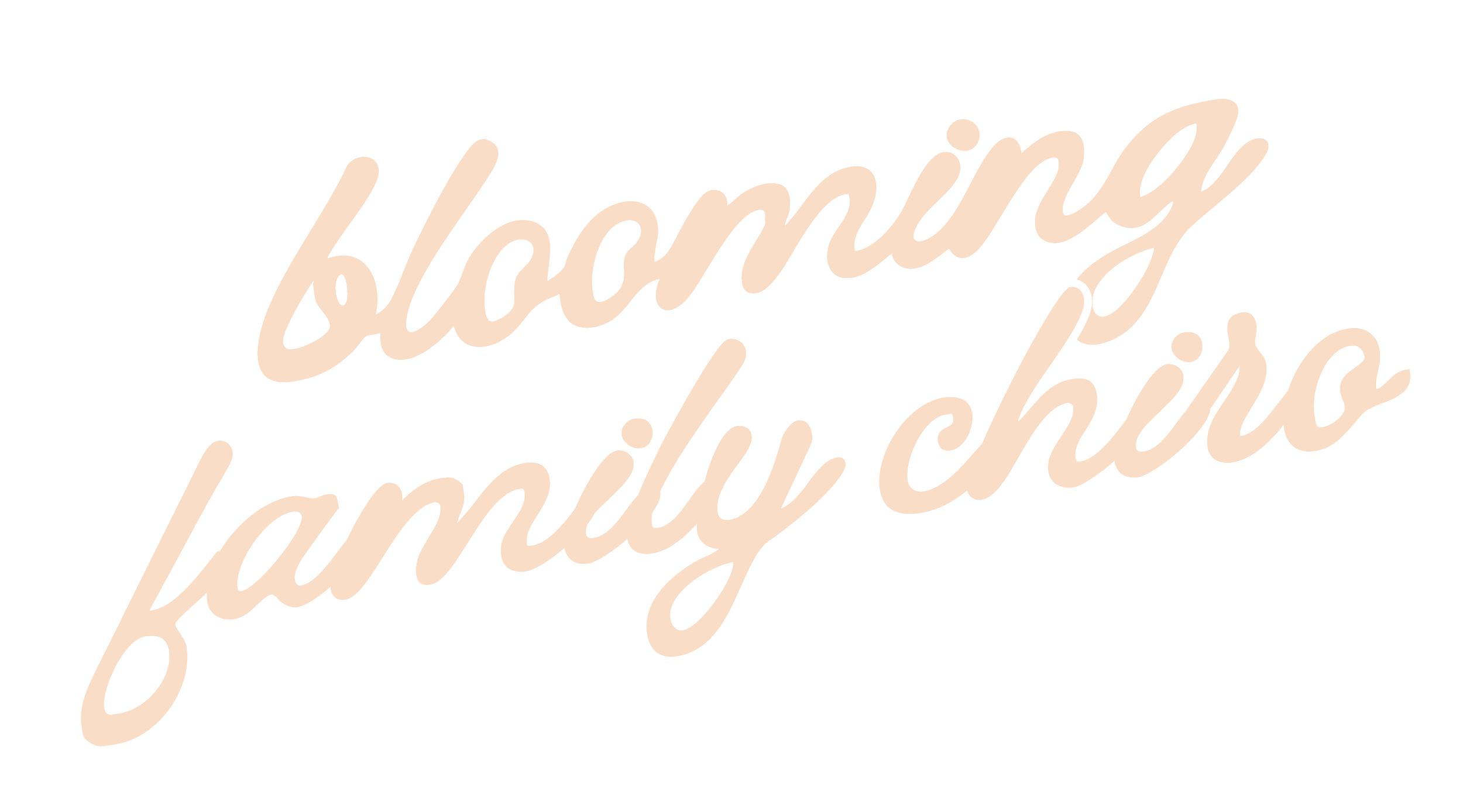 Bold, cursive text stating "floating family chivo" against a black background.