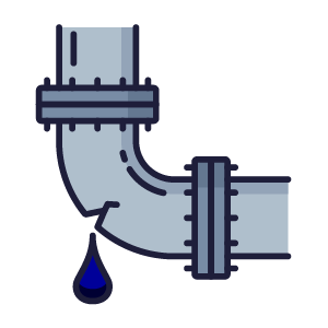 A plumbing pipe with a dripping water leak