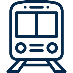 Icône d'un train de métro bleu