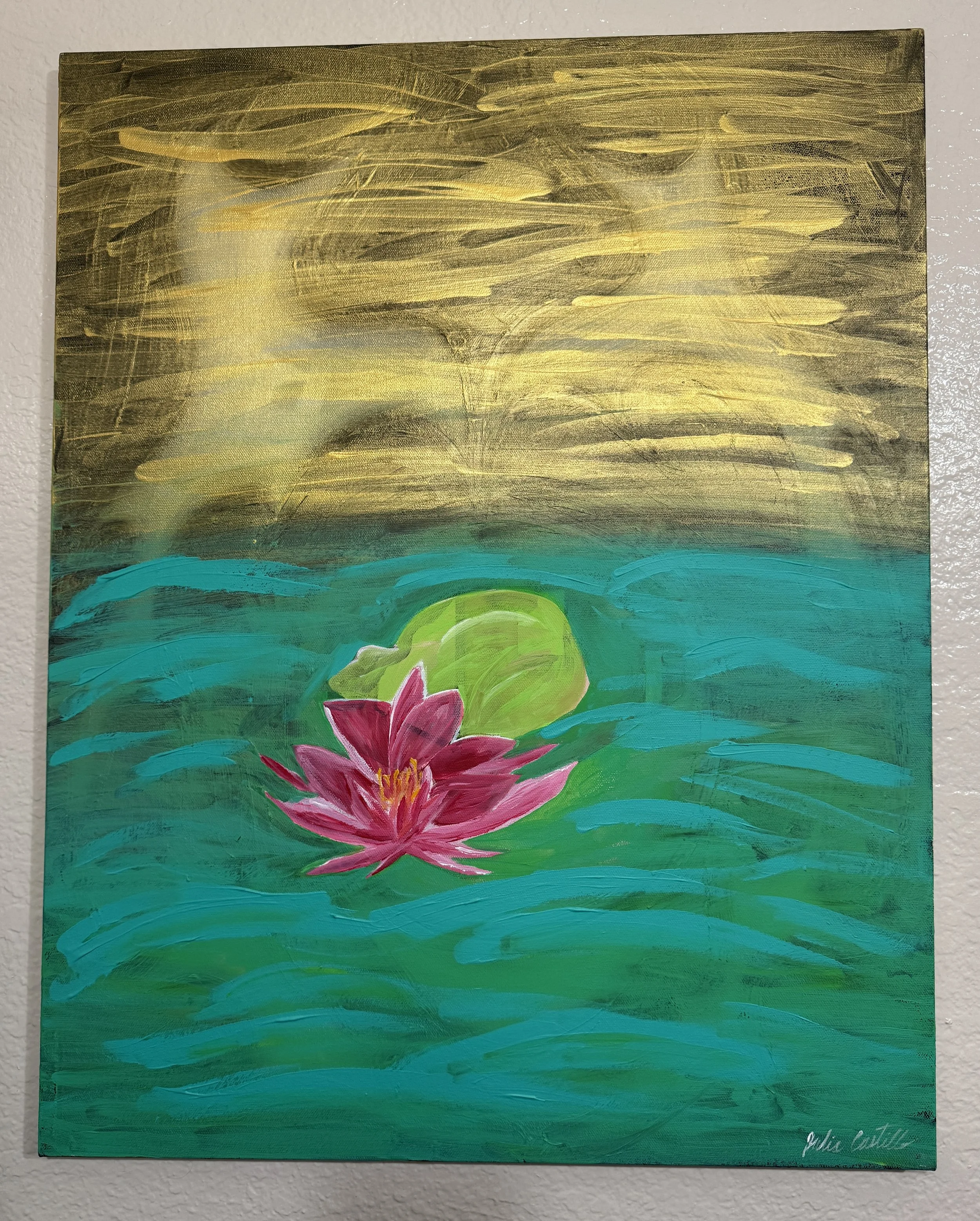 A glimmer of the Lily, 2023, 24 x 30, acrylic on canvas 