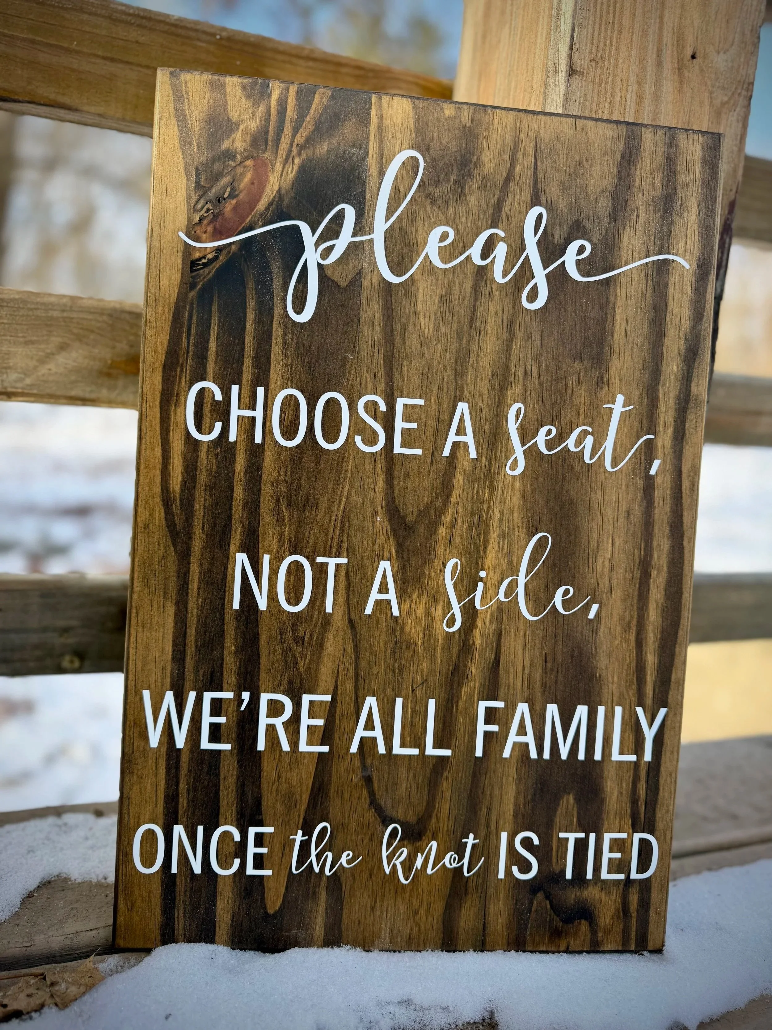 Wedding Sign Bundle 2 of 3: Choose a Seat Not a Side Sign (16x20") • $50 