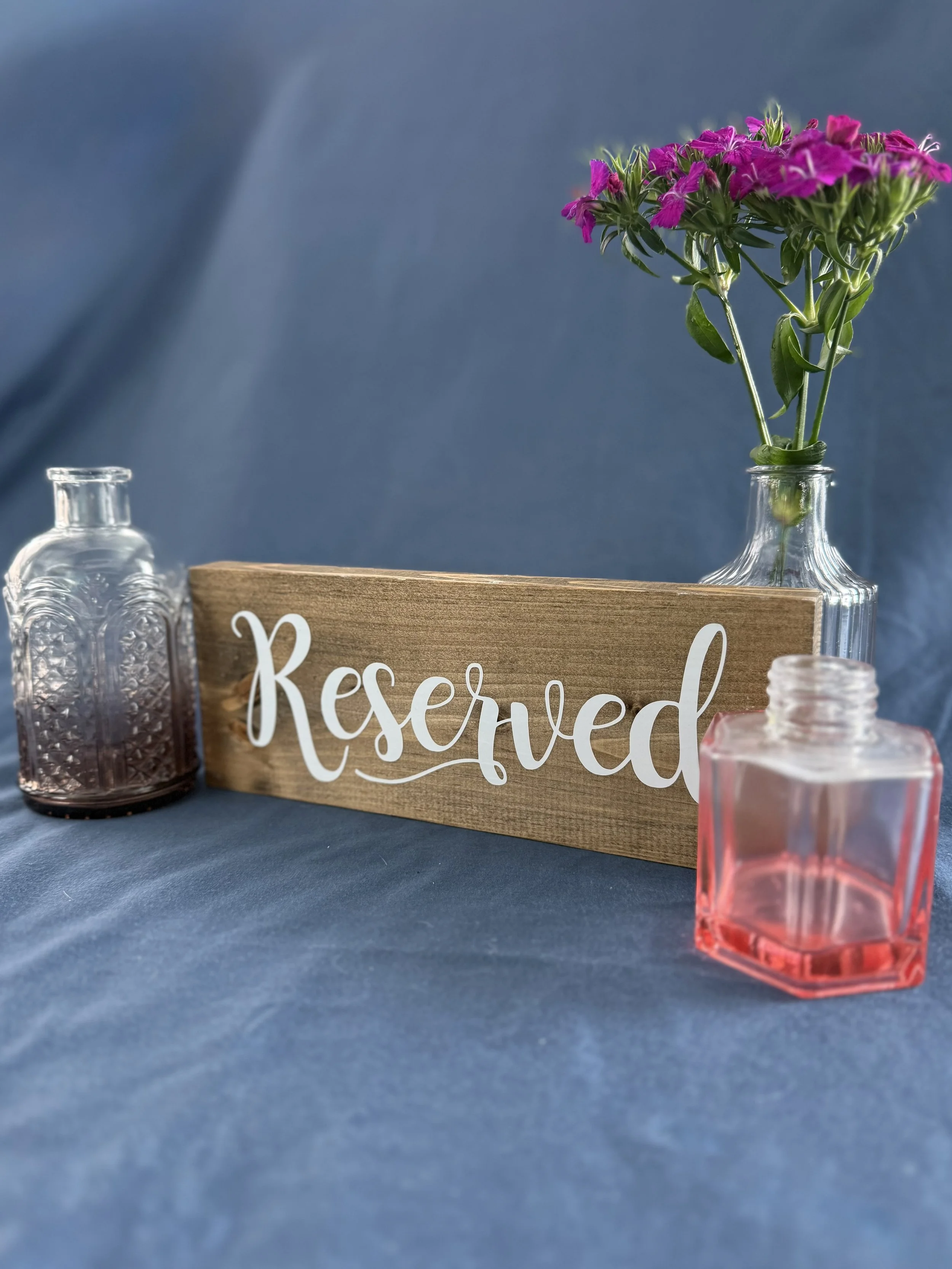 Wedding Sign Bundle 3 of 3: Reserved Table Sign (12"x4") • $50 