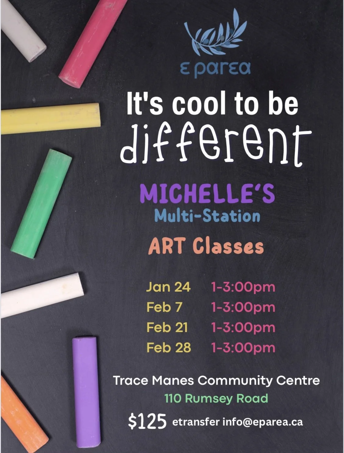 Michelle’s Multi-Station Art Class Package (4 classes)