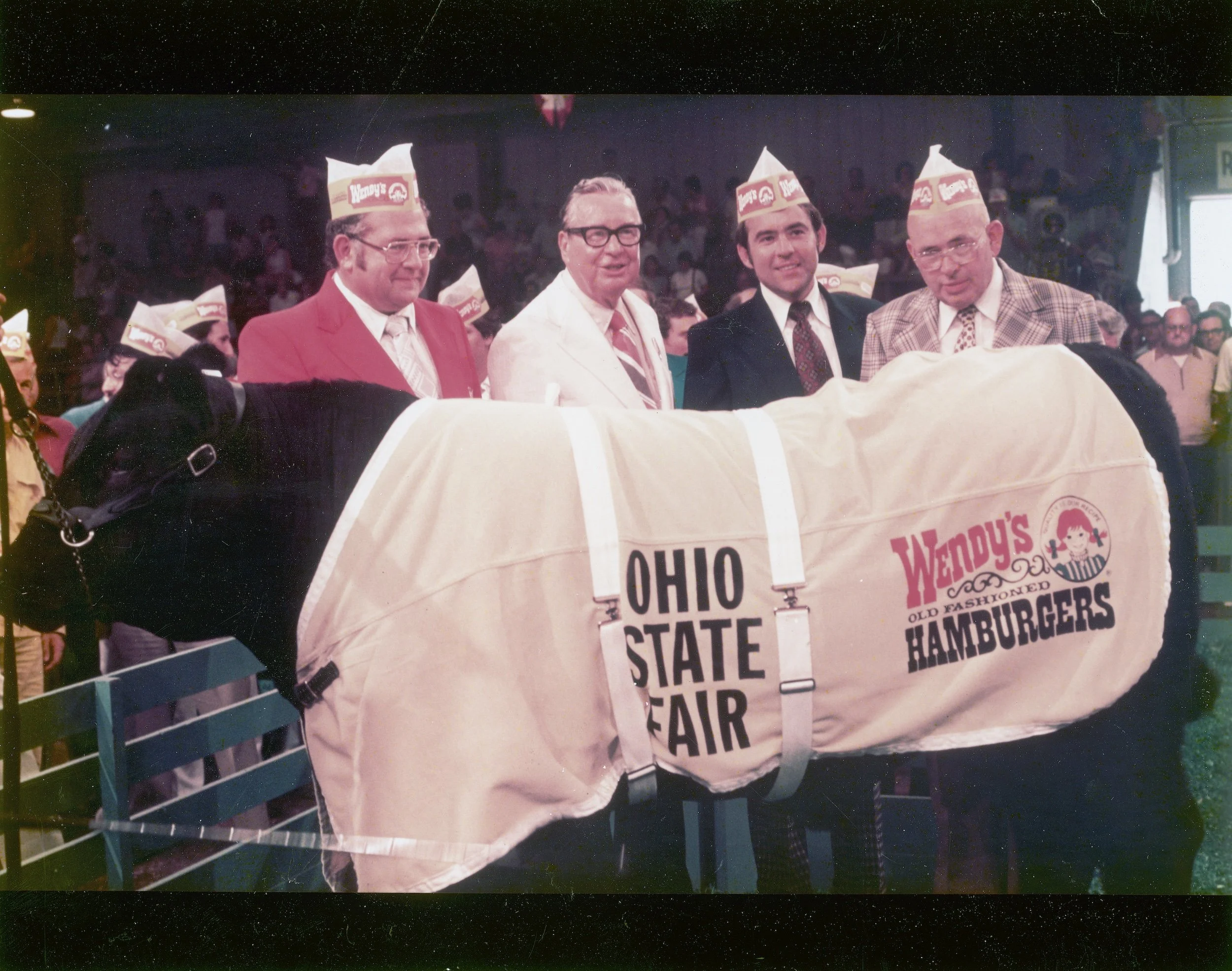 Dave Thomas, founder of Wendy's, at an Ohio State Fair event