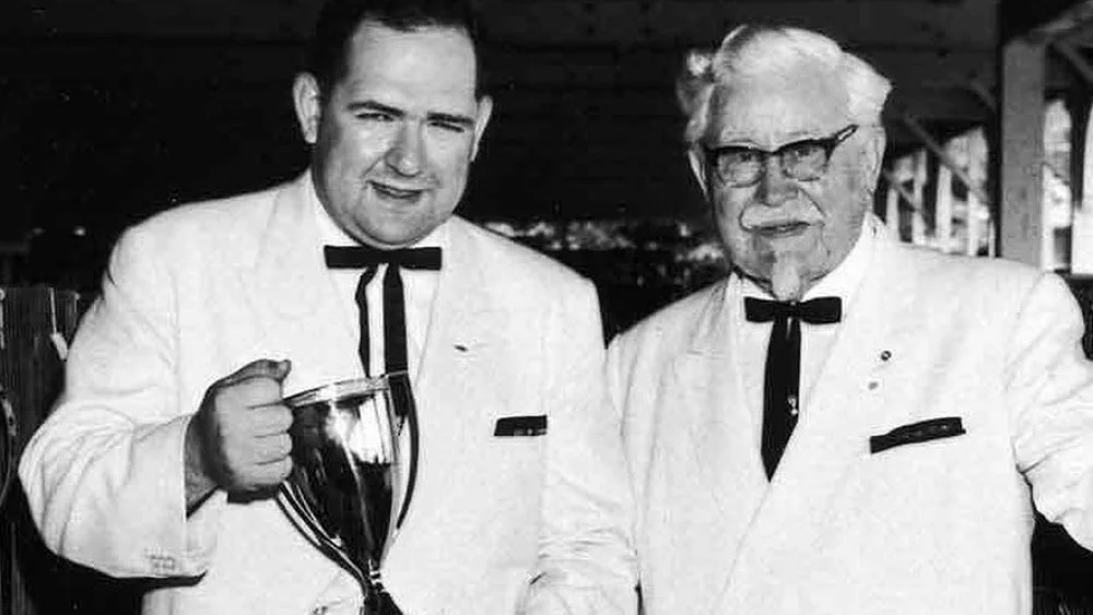 Dave Thomas and Colonel Sanders of Kentucky Fried Chicken