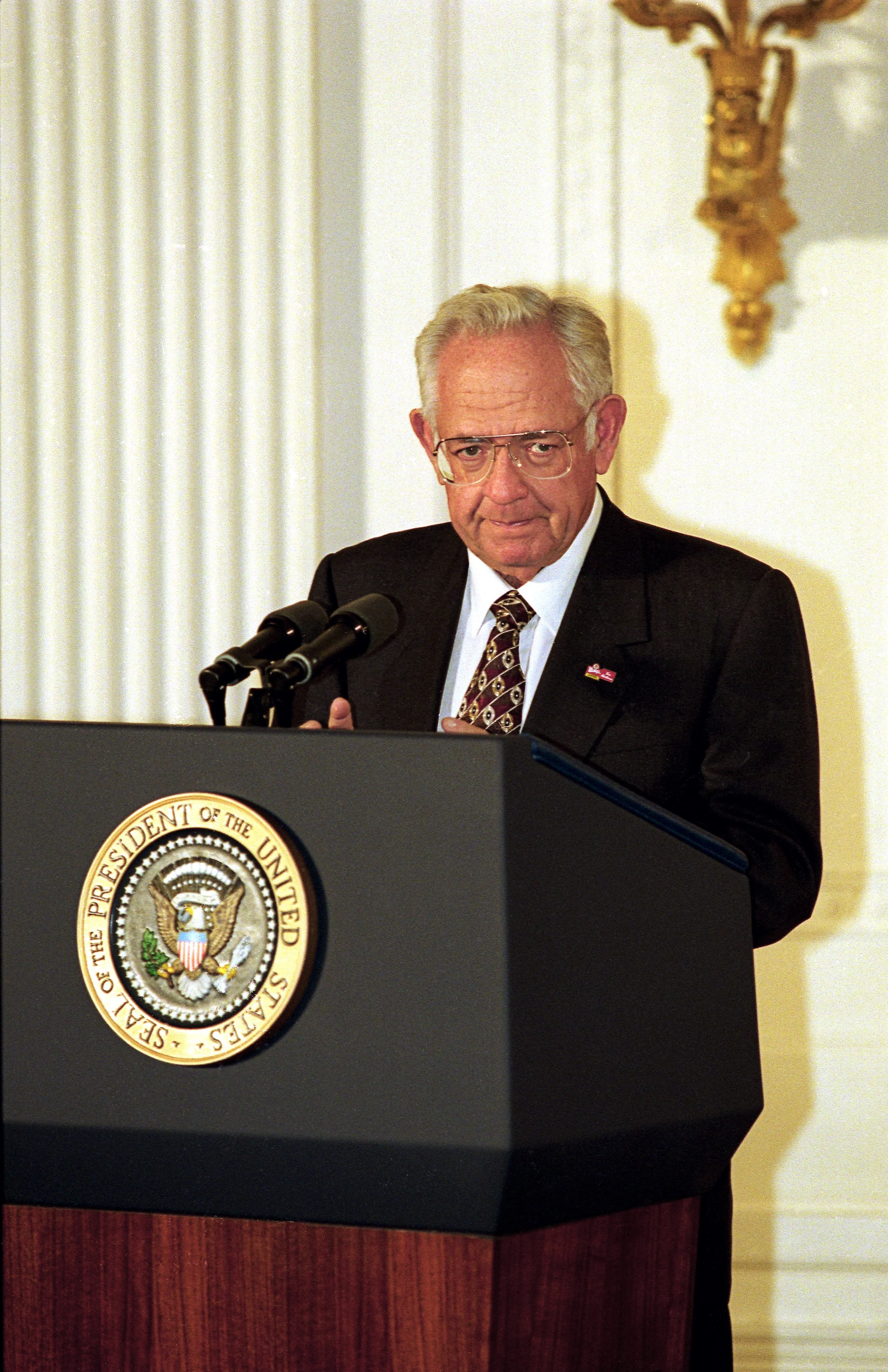 Dave Thomas speaking at the White House