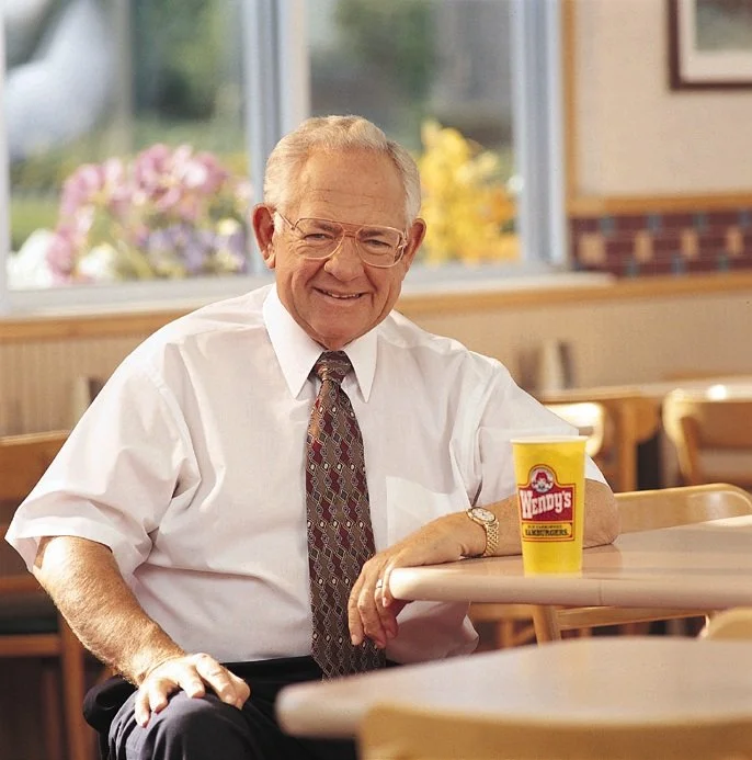 Dave Thomas in a Wendy's restaurant