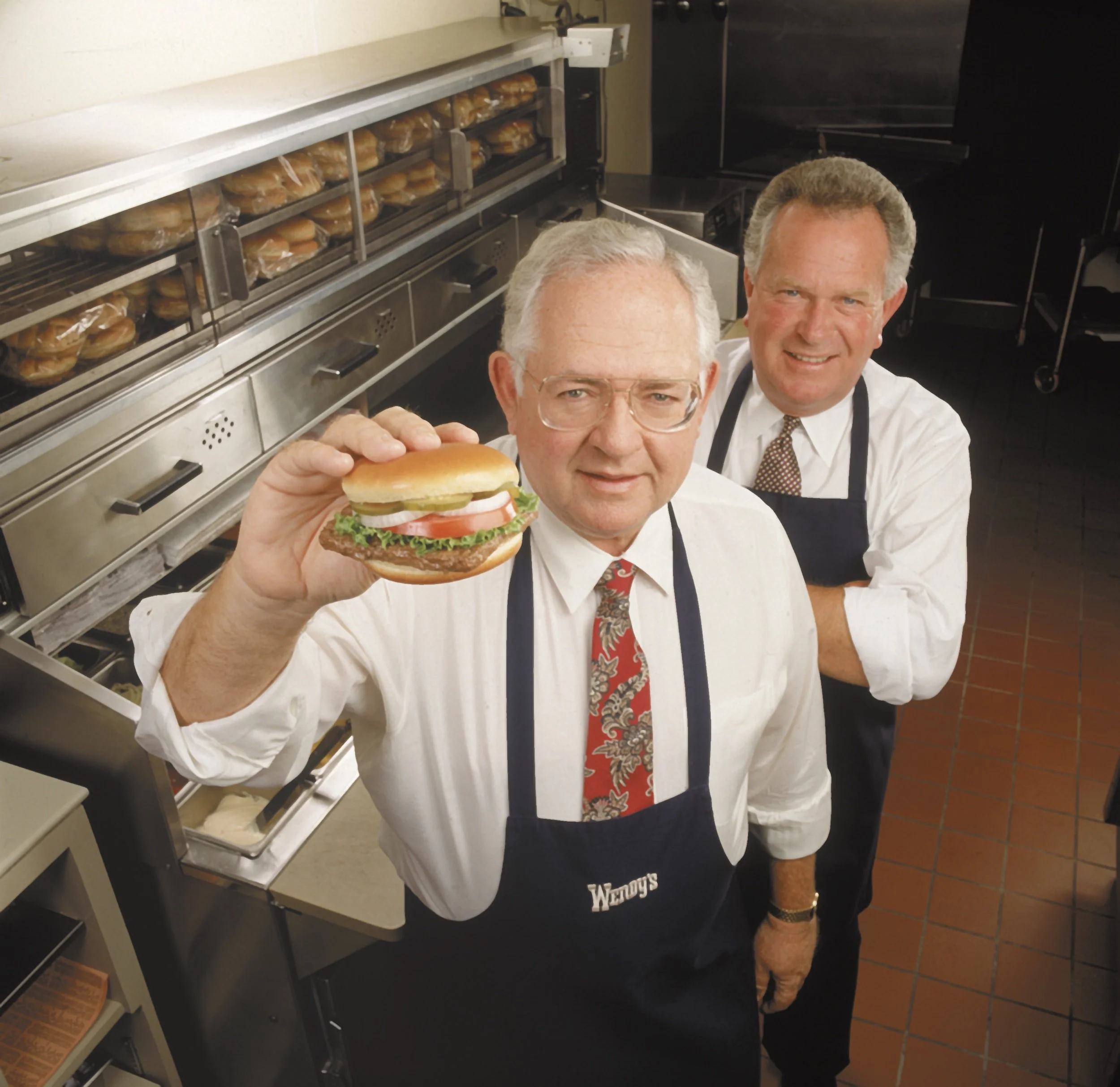 Dave Thomas and Jim Near, former CEO of Wendy's