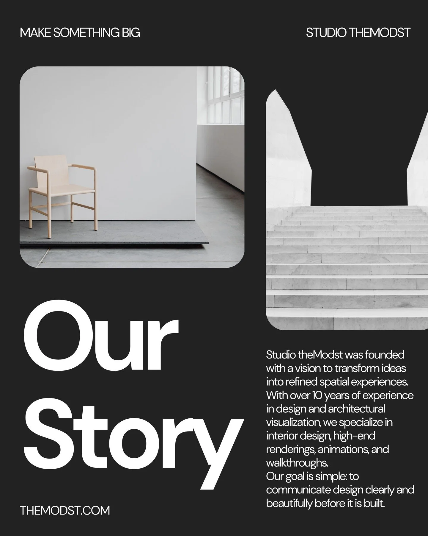 Design. Visualization. Motion.
Bringing ideas to life through high-end renderings and cinematic visuals.

📩 info@themodst.com

📞 949-665-5395