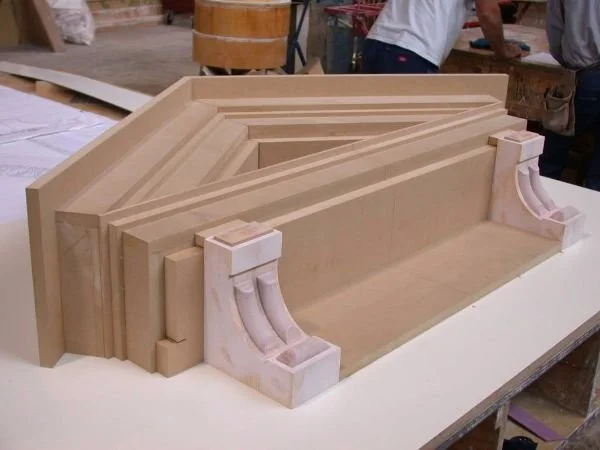 Elevator crown molding required all new models, derived from field measurements and new decorative sculpture.