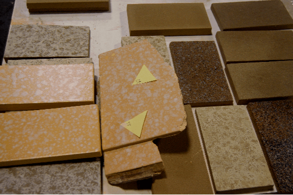 Selection of integral and applied color mix design for GFRC samples.