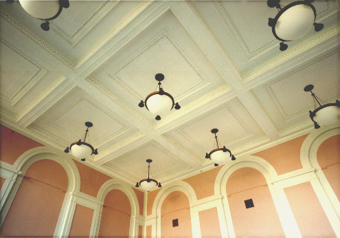 GRG- Glass Reinforced Gypsum

A more traditional material, GRG is commonly used to produce column covers, light coves, archways, boxed ceilings, and other interior decorative molding elements. Non-polymerized, it integrates easily with all convention