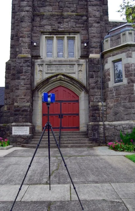 Digital scan of sandstone door frame, Westminster Presbyterian Church, Portland, OR.