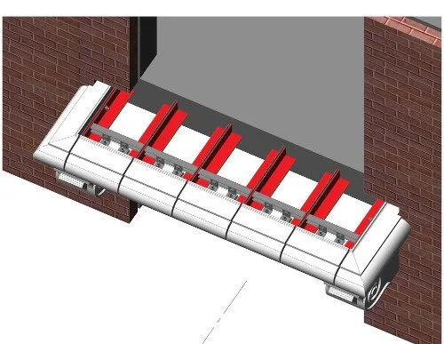 Assembly view drawing for masonry contractor, Sovereign Hotel Building balcony replacement, Portland, OR.