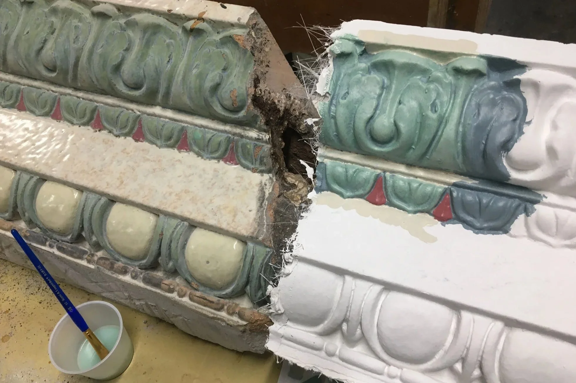 Prototyping multiple colors and finishes, Hollywood Theater facade, Portland, OR.