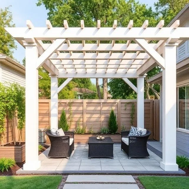 white modern pergola package  3d picture.jfif