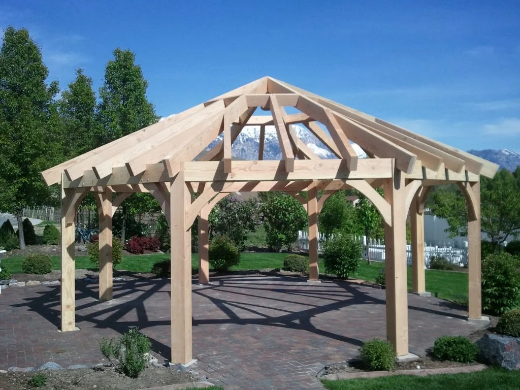  A Hexagon pergola backyard install for the garden.