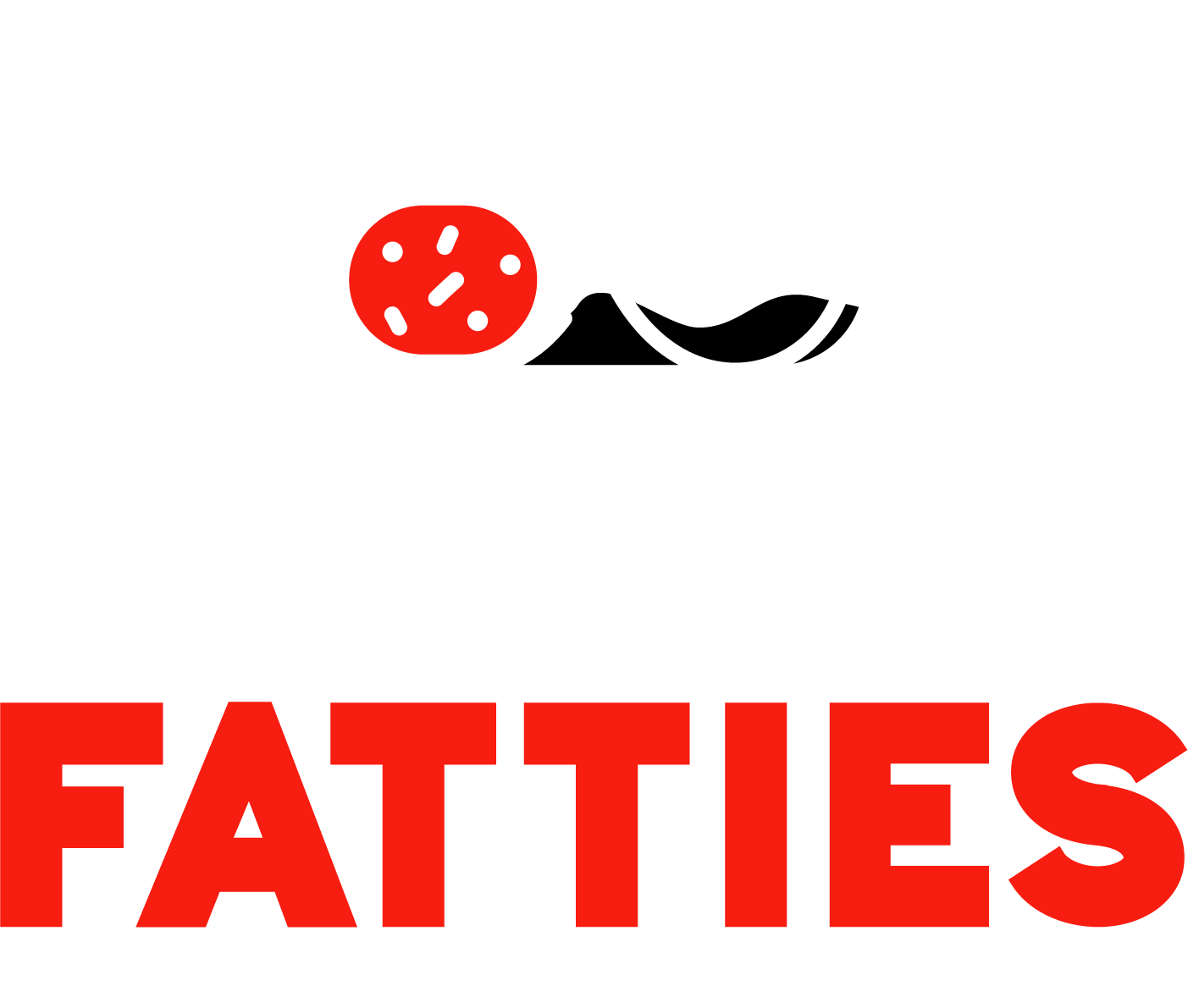 Rollin' Fatties Street Taco Logomark In Red and White