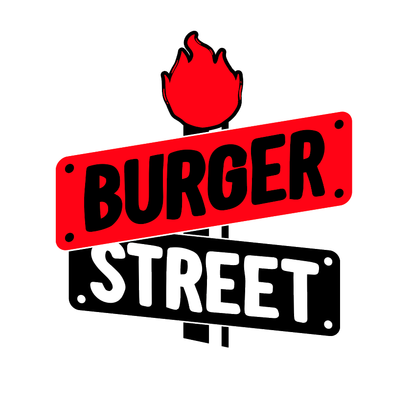 Burger Street Logomark in Red, White and Black