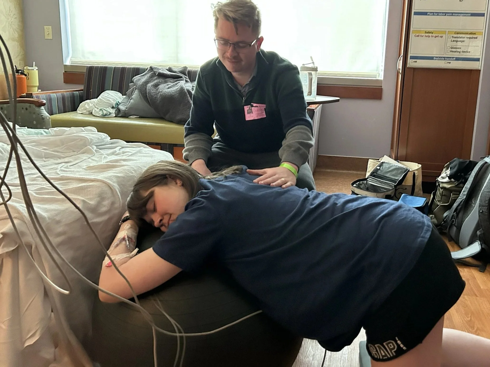 Charlottesville doula support using a birth ball