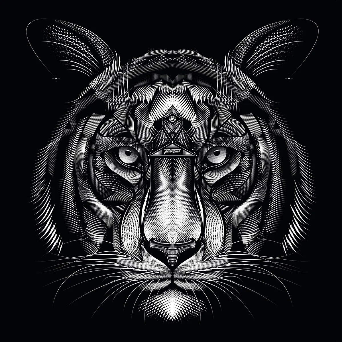 The Klexos Tiger (White on Black)